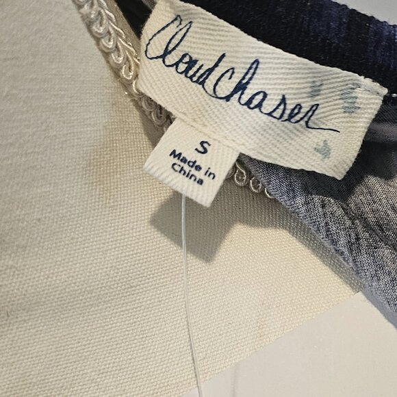 CLOUD CHASER blue TIE-DYE off shoulder TOP spandex RAYON - Picture 10 of 10